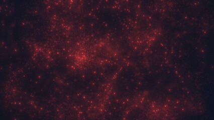 Abstract background of small red particles, dust background 4k resolution