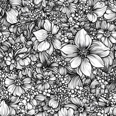 floral and leaf seamless patterns in doodle-style tile designs with graphic format.