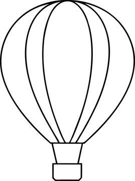 recommend clip art: Simple Black and White Outline of a Hot Air Balloon with Clean Lines