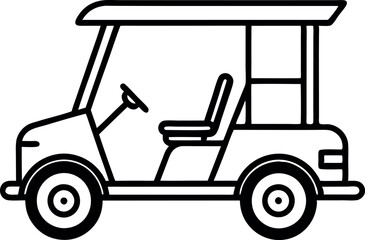 Golf Cart Line Art Illustration Perfect for Design and Educational Purposes