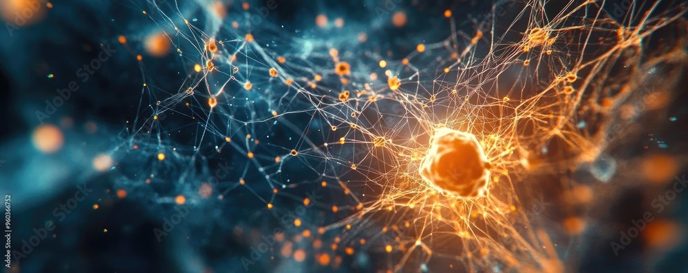 Aufkleber a vivid depiction of interconnected neural networks, showcasing the beauty of synapses and the compl