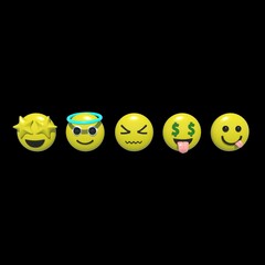 Set Icon Smile 3D model