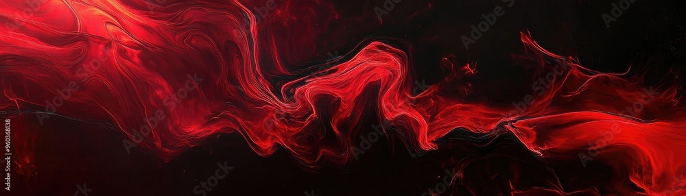 Poster a captivating swirl of red liquid against a dark background, creating an abstract and dramatic visua