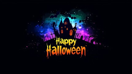 The Enchanted Halloween Night Where Mysterious Lights and Haunted Castles Bring Magic to the Air 謎の光と幽霊城が空気に魔法をもたらす魅惑的なハロウィンの夜.Generative AI