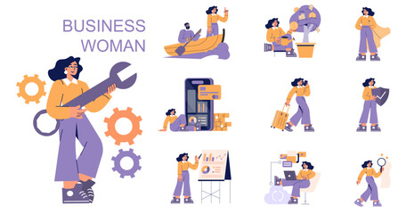 Businesswoman. Flat Vector Illustration