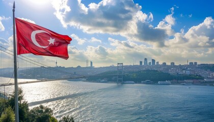 Commemorating 15 Temmuz: A Symbol of Democracy - Stunning Concept Photo of Bosphorus Bridge and Turk