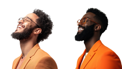 A mixed-race, forty-year-old man in a blazer and glasses.