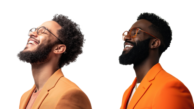 A mixed-race, forty-year-old man in a blazer and glasses.
