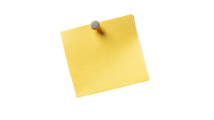 Yellow note paper with pin, perfect for reminders or messages