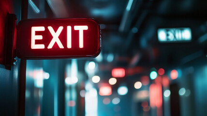 sign of "EXIT" in theater