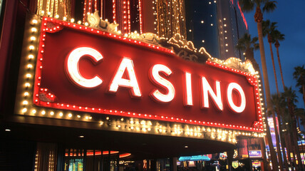 sign of "CASINO" on casino