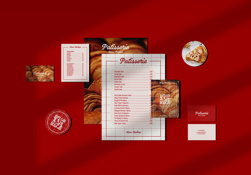 Top View of Restaurant Menu Mockup