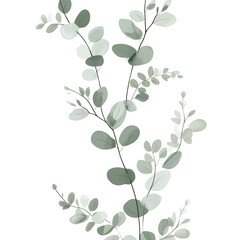 Obraz premium 2D illustrator doodle-style floral and leaf graphics on a white background or wallpaper