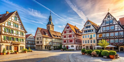 Cityscape of Sindelfingen with traditional German architecture and picturesque streets, Sindelfingen, Germany