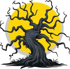 Abstract tree with rainbow and colorful leaves vector illustration  tree logo t-shirt