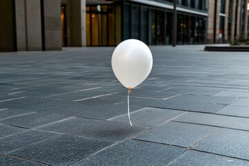 Deflated balloon, symbolic gesture, the passing of time serves as a metaphor for how moments of joy are temporary and fleeting