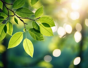 Fototapeta premium Sunlit Green Branch