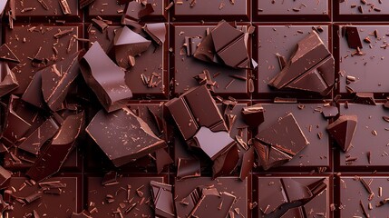 Backdrop texture of a broken chocolate bar