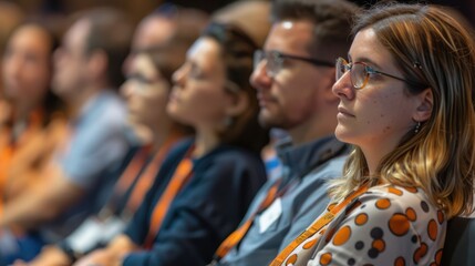 Audience listening attentively to a speaker delivering insights from data analytics research.