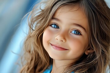 Fototapeta premium Girlâ€™s face, youthful exuberance, full of life radiates the energy and spirit of being young