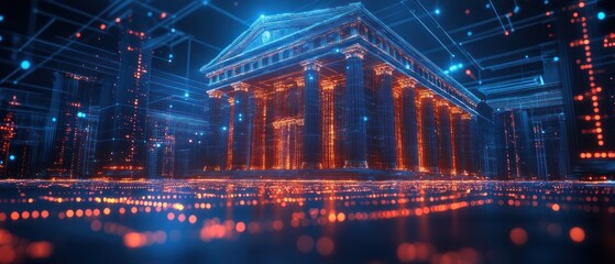 Digital Representation of a Classical Building with Illuminated Columns