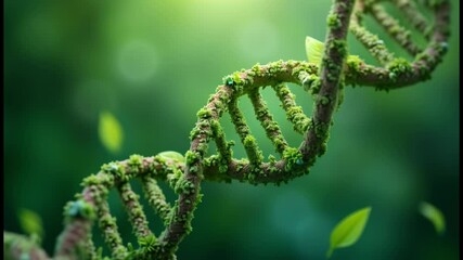 DNA helix with green plants - Enviroment concept