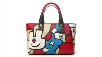 Fashionable Pop Art Handbag with Eye-Catching Patterns and Energetic Design