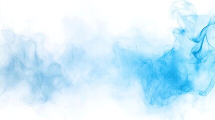 Beautiful blue smoke flowing gracefully, creating an ethereal atmosphere on a white background. Perfect for artistic designs.
