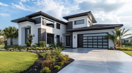 A real estate photographer capturing high-quality images of a new home for sale, focusing on modern interiors and spacious layouts