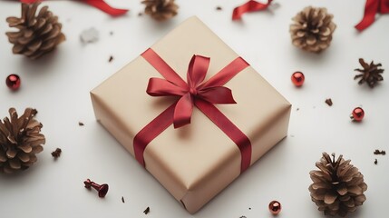 Fototapeta premium Christmas gift boxes collection, Christmas rope and Christmas balls, on a white background, banner for website