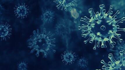 Microscopic View of Coronavirus Particles