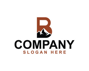 Modern Logo Design Merging Letter B and Mountain Elements for Outdoor Enthusiasts and Lifestyle Brands