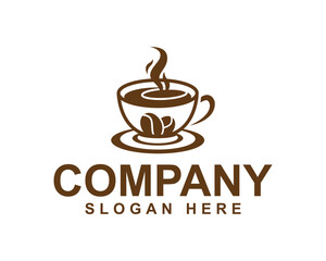 Sophisticated Coffee Shop Logo Featuring Premium Hot Coffee Cups for Modern Cafes and Coffee Houses