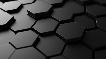 Abstract Black Hexagon Pattern Background