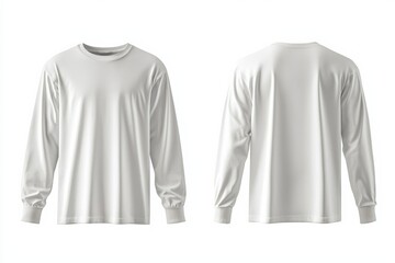 White Long Sleeve Tshirt Mockup Isolated created with Generative AI