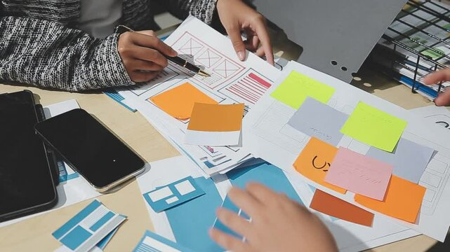 The designer team is designing the uxui system to make the uxui system work well on new phones and support system updates. Website development concept UI UX front end designer