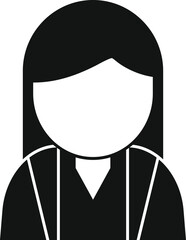 Simple black and white vector of a woman wearing a blazer