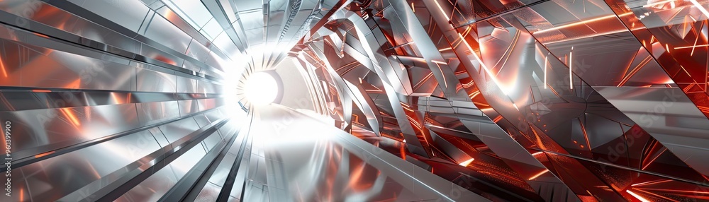 Aufkleber a stunning abstract tunnel filled with reflective surfaces and vibrant light, creating a sense of de