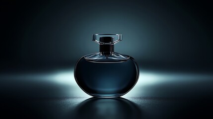 Elegant Silhouette of Luxury Perfume Bottle on Black Background in Photorealistic Style - High-Resolution Ultra High Quality Photography