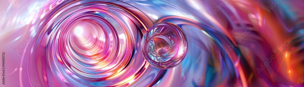 Poster Vibrant abstract swirls create a mesmerizing visual effect, blending colors and light for a dynamic artistic expression.