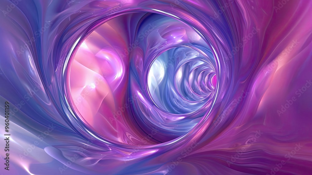 Poster A mesmerizing abstract swirl of vibrant purple and pink hues, creating a tunnel-like effect that captivates the imagination.