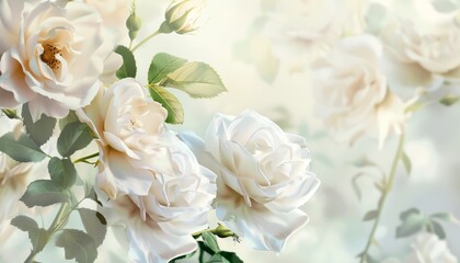 Graceful White Rose: A Stunning  Background