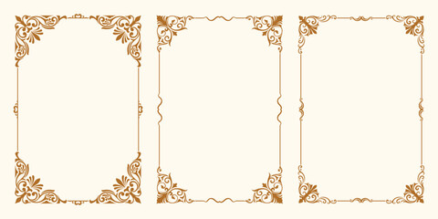 set decorative frame square border frame border line greeting card invitation card product label