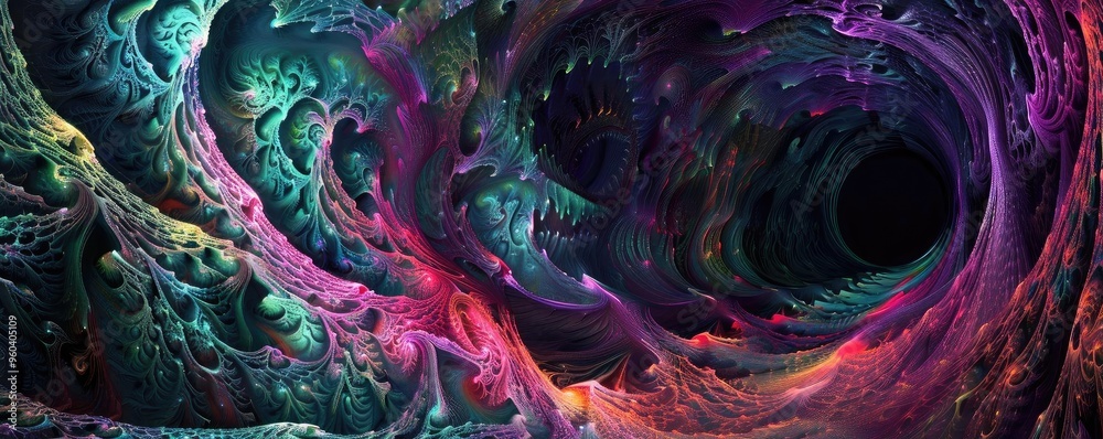 Aufkleber a vibrant abstract fractal design featuring swirling colors and intricate patterns, evoking a sense 