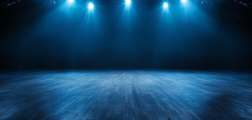 Multiuse sports arena with adaptable lighting, various event setups, versatility