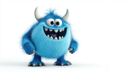 Fototapeta premium Cute furry and funny monster for kids