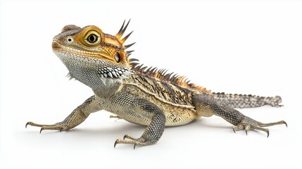 Obraz premium Iguana, lizard chameleon on a white. Reptile