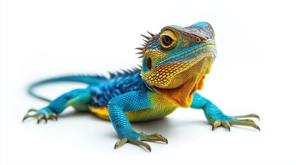 Obraz premium Iguana, lizard chameleon on a white. Reptile