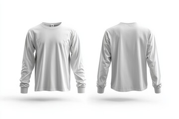 White Long Sleeve Tshirt Mockup Isolated created with Generative AI