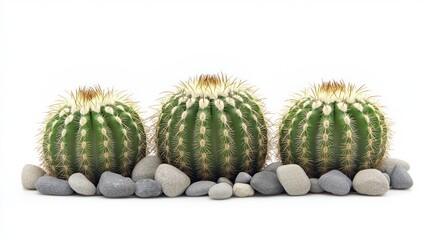 Fototapeta premium Cactus pattern from flat view isolated on white background